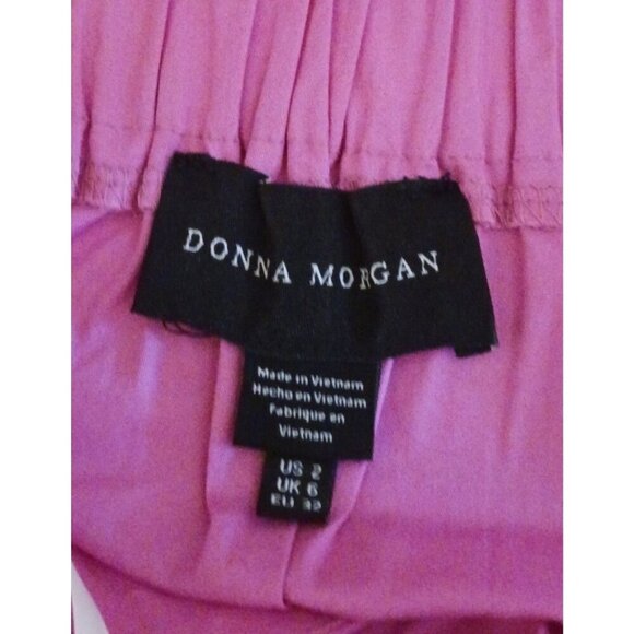 NWT Donna Morgan Cotton Midi Dress 2 Pockets Poplin Asymmetric Tiers Resort - Picture 6 of 8